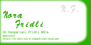 nora fridli business card